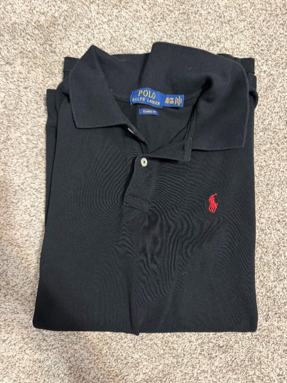 Boys Black Ralph Lauren Polo
